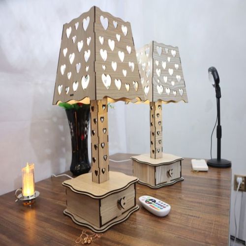 طرح لامپ رومیزی برش لیزری mdf 3mm - laser cut table lamp mdf 3mm - برای دستگاه CNC چوب و لیزر (سی ان سی)