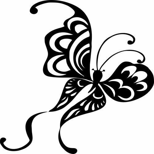 طرح خالکوبی پروانه برش لیزری - laser cut tattoo butterfly design - برای دستگاه CNC چوب و لیزر (سی ان سی)