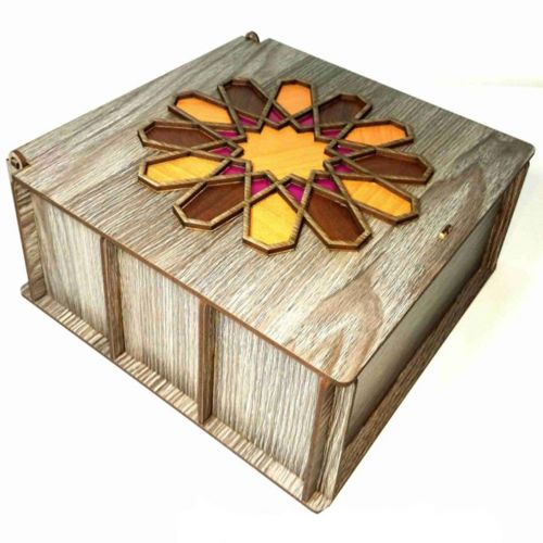 طرح جعبه چای برش لیزری سی ان سی - laser cut tea box cnc - برای دستگاه CNC چوب و لیزر (سی ان سی)
