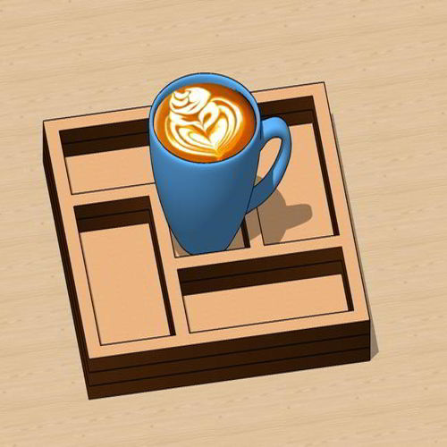 طرح سینی سرویس سینی برش لیزری سازماندهنده چای - laser cut tea organizer serving tray - برای دستگاه CNC چوب و لیزر (سی ان سی)