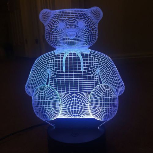 طرح خرس عروسکی برش لیزری سه بعدی لامپ - laser cut teddy bear 3d lamp ve - برای دستگاه CNC چوب و لیزر (سی ان سی)