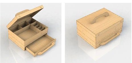 طرح قالب برش لیزری جعبه کشویی - laser cut template drawer box - برای دستگاه CNC چوب و لیزر (سی ان سی)