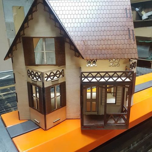 طرح قالب خانه عروسک برش لیزری - laser cutter doll house template ve - برای دستگاه CNC چوب و لیزر (سی ان سی)