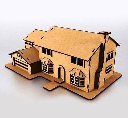 طرح مدل خانه سیمپسون چوبی برش لیزری - laser cutter wooden simpsons house model ve - برای دستگاه CNC چوب و لیزر (سی ان سی)