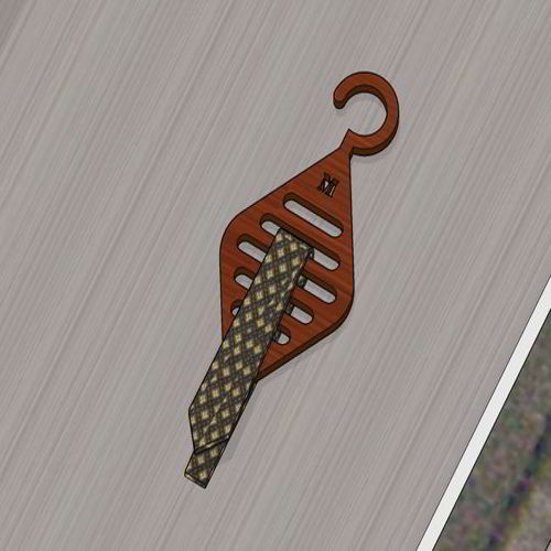 طرح آویز کراوات برش لیزری نیاز به چسب - laser cut tie hanger - برای دستگاه CNC چوب و لیزر (سی ان سی)