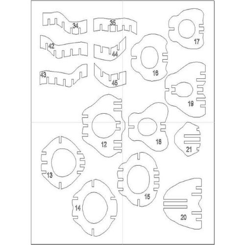 طرح پازل میلی متری ببر برش لیزری - laser cut tiger bbq 3mm puzzle 2 - برای دستگاه CNC چوب و لیزر (سی ان سی)