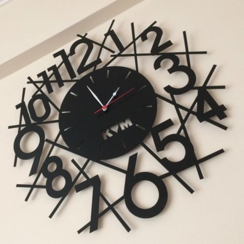 طرح ساعت دیواری برش لیزری km - laser cutting wall clock km - برای دستگاه CNC چوب و لیزر (سی ان سی)