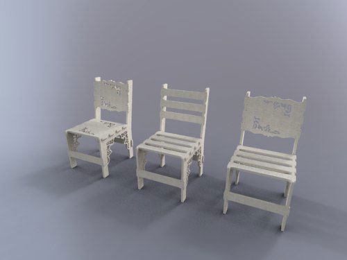 طرح برش لیزری چوبی صندلی سفید هزینه - laser cutting wooden white chair - برای دستگاه CNC چوب و لیزر (سی ان سی)