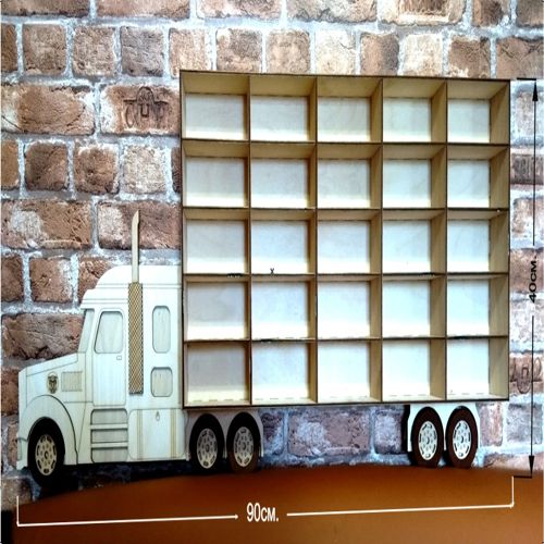طرح برش لیزری ماشین اسباب بازی نمایشگر قفسه کامیون شکل - laser cut toy car display shelf truck shaped ve - برای دستگاه CNC چوب و لیزر (سی ان سی)