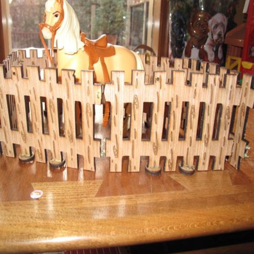 طرح حصار اصطبل اسب اسباب بازی برش لیزری میلی متر تخته الیاف - laser cut toy horse stable fence 4 55mm plywood ve - برای دستگاه CNC چوب و لیزر (سی ان سی)
