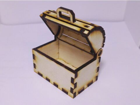 طرح جعبه گنج اسباب بازی برش لیزری وی جی - laser cut toy treasure chest box ve - برای دستگاه CNC چوب و لیزر (سی ان سی)