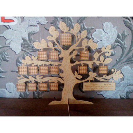 طرح برش لیزری درخت قاب خانواده قاب - laser cut tree family frame ve - برای دستگاه CNC چوب و لیزر (سی ان سی)