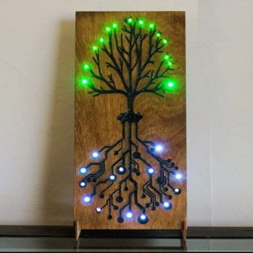 طرح چراغ خواب درخت برش لیزری لامپ - laser cut tree night light lamp ve - برای دستگاه CNC چوب و لیزر (سی ان سی)