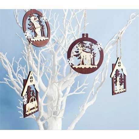طرح برش لیزری درخت تزئینات - laser cut tree ornaments ve - برای دستگاه CNC چوب و لیزر (سی ان سی)