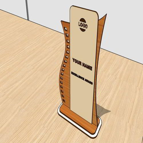 طرح قالب برش لیزری جایزه چوبی طراحی - laser cut trophy template wooden award design ve - برای دستگاه CNC چوب و لیزر (سی ان سی)