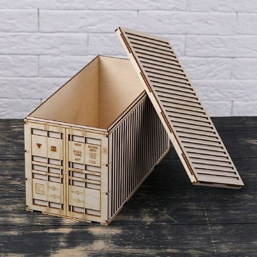 طرح برش لیزری کامیون، جعبه، کانتینر، طرح بندی، ، - laser cut truck container box layout ve - برای دستگاه CNC چوب و لیزر (سی ان سی)