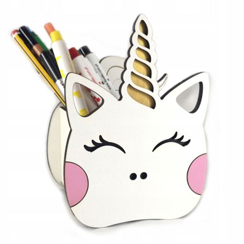 طرح جاقلمی تک‌شاخ برش لیزری قاب - laser cut unicorn pen holder ve - برای دستگاه CNC چوب و لیزر (سی ان سی)