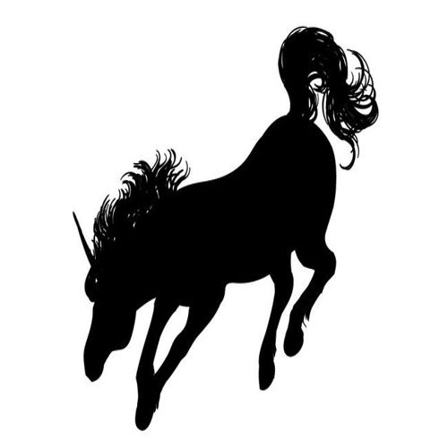 طرح برش لیزری تک شاخ سیلوئت سیاه بدن - laser cut unicorn silhouette black body ve - برای دستگاه CNC چوب و لیزر (سی ان سی)