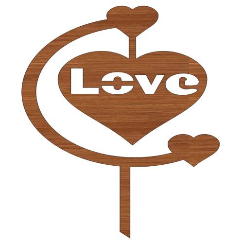 طرح برش لیزری روز ولنتاین چوبی عشق زوج قلب کیک رویه - laser cut valentine day wooden love couple heart cake topper ve - برای دستگاه CNC چوب و لیزر (سی ان سی)