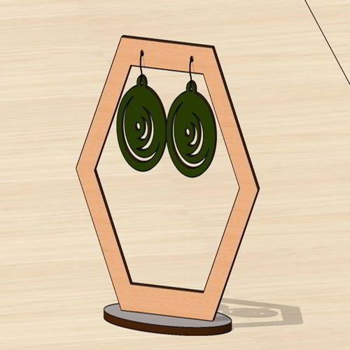 طرح گوشواره ولنتاین برش لیزری پایه - laser cut valentine gift earring stand - برای دستگاه CNC چوب و لیزر (سی ان سی)