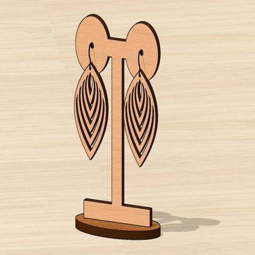 طرح گوشواره برش لیزری هدیه ولنتاین پایه جاجواهری - laser cut valentine gift earring stand jewelry holder - برای دستگاه CNC چوب و لیزر (سی ان سی)