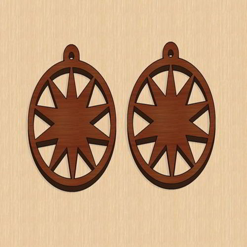طرح گوشواره‌های روز ولنتاین با برش لیزری قاب - laser cut valentines day earrings round - برای دستگاه CNC چوب و لیزر (سی ان سی)