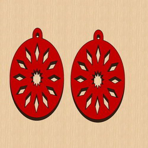 طرح گوشواره‌های زیبا برش خورده شده با لیزر روز ولنتاین گرد - laser cut valentines day elegant earrings round - برای دستگاه CNC چوب و لیزر (سی ان سی)