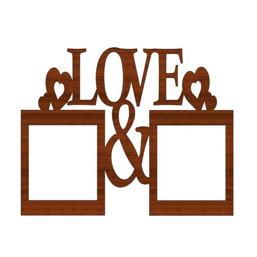 طرح قاب عکس چوبی مخصوص زوج‌ها با برش لیزری مخصوص ولنتاین و روز عشق () - laser cut valentines day love heart wooden couple photo frame ve - برای دستگاه CNC چوب و لیزر (سی ان سی)
