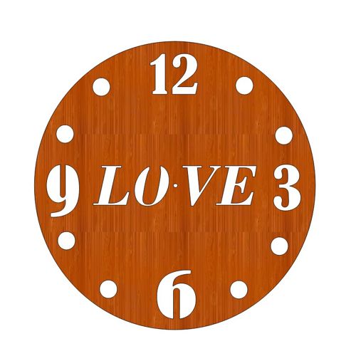 طرح ساعت دیواری چوبی طرح عشق با برش لیزری مخصوص ولنتاین () - laser cut valentines day personalised love wooden wall clock ve - برای دستگاه CNC چوب و لیزر (سی ان سی)