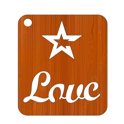 طرح برش لیزری روز ولنتاین جاکلیدی چوبی ستاره عشق برچسب هدیه - laser cut valentines day wood keychain love star gift tag ve - برای دستگاه CNC چوب و لیزر (سی ان سی)