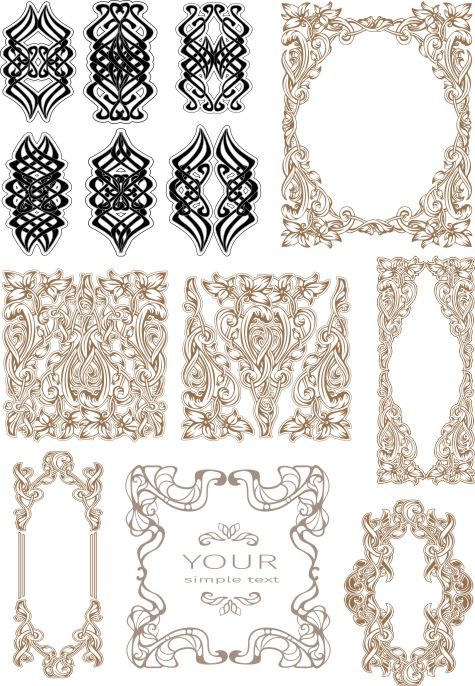 طرح برش لیزری قدیمی باروک تزئینات رترو الگوی - laser cut vintage baroque ornament retro pattern ve - برای دستگاه CNC چوب و لیزر (سی ان سی)
