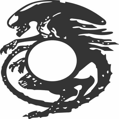 طرح برش لیزری وینیل صفحه اژدها ساعت - laser cut vinyl record dragon clock ve - برای دستگاه CNC چوب و لیزر (سی ان سی)