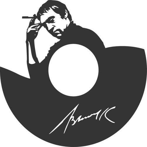 طرح برش لیزری صفحه وینیل ساعت مرد - laser cut vinyl record man clock ve - برای دستگاه CNC چوب و لیزر (سی ان سی)