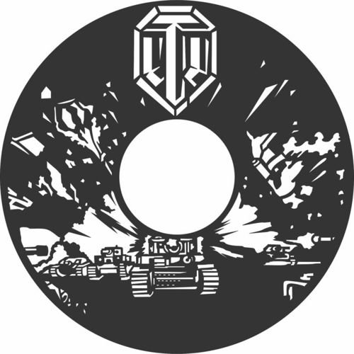 طرح برش لیزری وینیل ضبط تانک ساعت - laser cut vinyl record tanks clock ve - برای دستگاه CNC چوب و لیزر (سی ان سی)