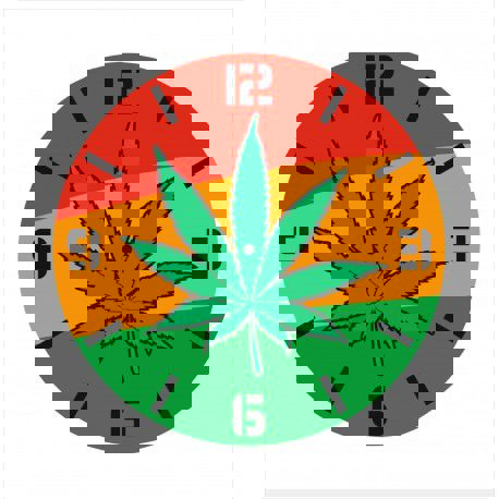 طرح ساعت دیواری برش لیزری با گلدان برگ - laser cut wall clock with pot leaf ve - برای دستگاه CNC چوب و لیزر (سی ان سی)