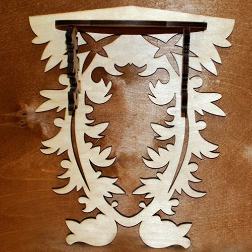 طرح قفسه چوبی دیواری برش لیزری قاب - laser cut wall mounted wood shelf ve - برای دستگاه CNC چوب و لیزر (سی ان سی)