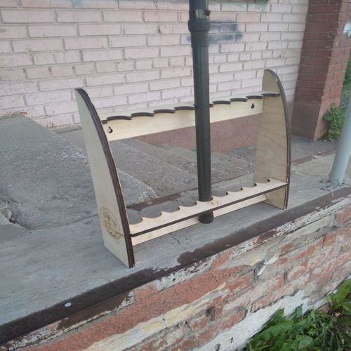 طرح نگهدارنده میله ماهیگیری دیواری برش لیزری قفسه - laser cut wall mount fishing rod holder storage rack ve - برای دستگاه CNC چوب و لیزر (سی ان سی)