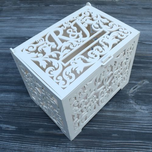 طرح laser-cut-wedding-card-box-party-decorations-wooden-wedding-money-box-ve