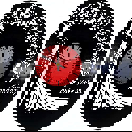 طرح ساعت دیواری وینیل برش لیزری عروسی قاب - laser cut wedding vinyl record wall clock - برای دستگاه CNC چوب و لیزر (سی ان سی)