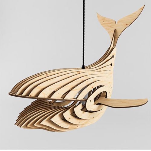 طرح لامپ نهنگ برش لیزری میلی متری جدید - laser cut whale lamp 4mm new - برای دستگاه CNC چوب و لیزر (سی ان سی)