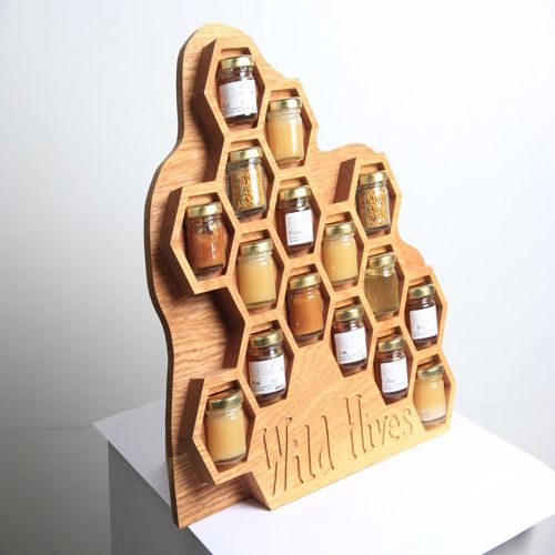 طرح برش لیزری کندوهای وحشی نمایش عسل - laser cut wild hives honey display ve - برای دستگاه CNC چوب و لیزر (سی ان سی)