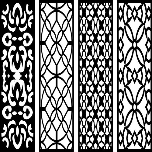 طرح برش لیزری پنجره گل شبکه استنسیل دایره الگوی - laser cut window floral lattice stencil circular pattern - برای دستگاه CNC چوب و لیزر (سی ان سی)