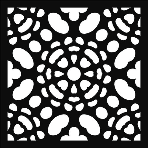طرح پنجره برش لیزری گلدار شبکه استنسیل درز پانل - laser cut window floral lattice stencil seamless panel - برای دستگاه CNC چوب و لیزر (سی ان سی)