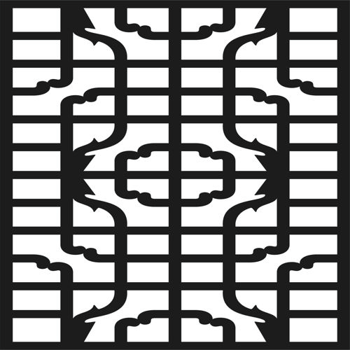 طرح برش لیزری پنجره درز گل شبکه استنسیل الگو - laser cut window seamless floral lattice stencil pattern - برای دستگاه CNC چوب و لیزر (سی ان سی)