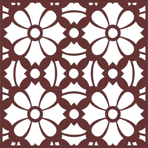 طرح پنجره برش لیزری درز الگوی jali - laser cut window seamless jali pattern - برای دستگاه CNC چوب و لیزر (سی ان سی)
