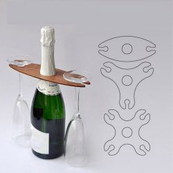 طرح برش لیزری قفسه یخ آویزان روی تنگناها - laser cut wine rack hanging on bottleneck ve - برای دستگاه CNC چوب و لیزر (سی ان سی)