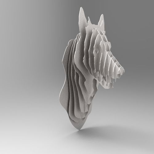 طرح برش لیزری گرگ غنائم سه بعدی حیوان سر - laser cut wolf trophy 3d animal head ve - برای دستگاه CNC چوب و لیزر (سی ان سی)