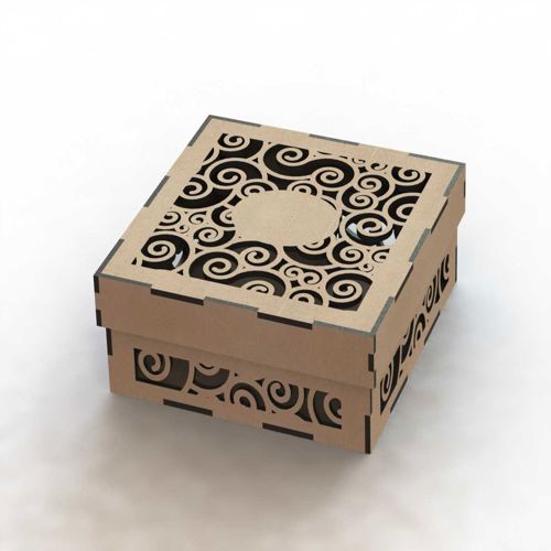 طرح قالب جعبه چوبی برش لیزری - laser cut wood box template - برای دستگاه CNC چوب و لیزر (سی ان سی)