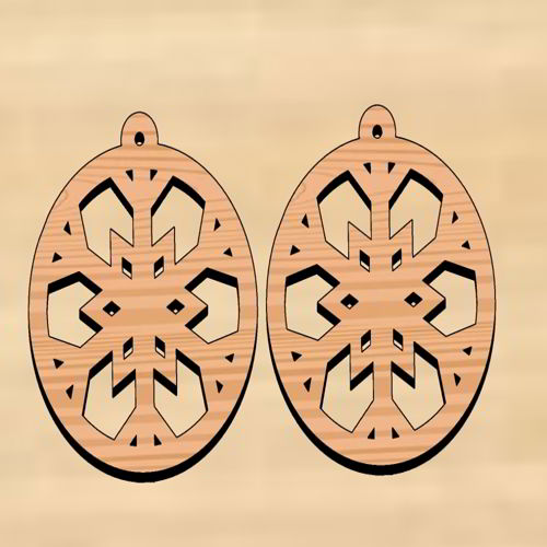 طرح گوشواره‌های کریسمس چوبی برش لیزری - laser cut wood christmas earrings - برای دستگاه CNC چوب و لیزر (سی ان سی)