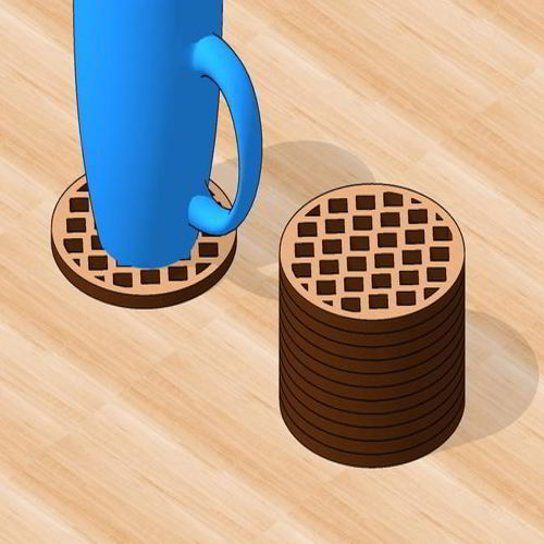 طرح لیزر برش چوب قهوه زیرلیوانی - laser cut wood coffee coaster design - برای دستگاه CNC چوب و لیزر (سی ان سی)